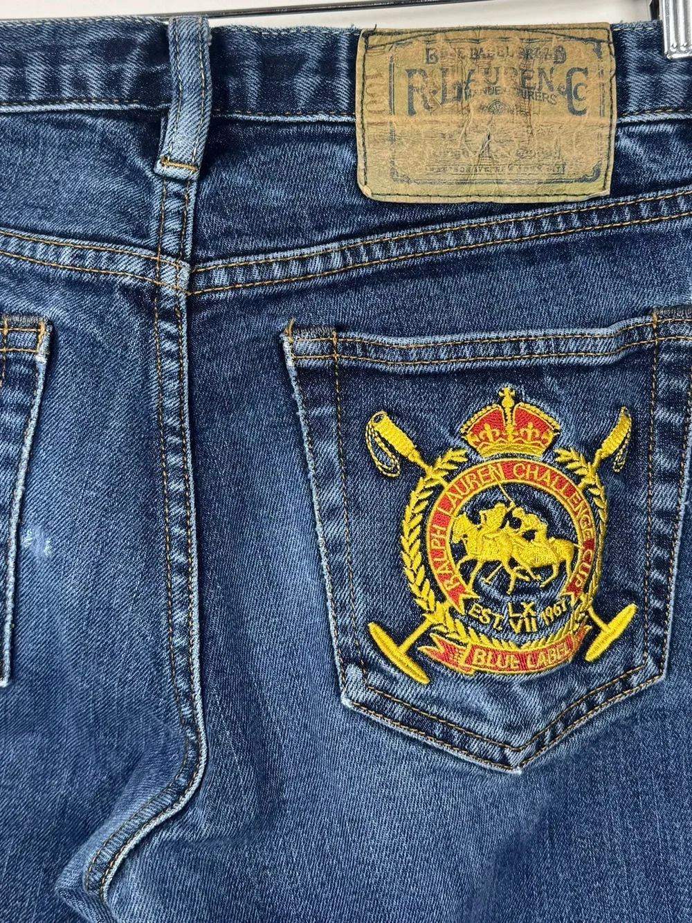 RALPH LAUREN Sport BLUE LABEL CHALLENGE CUP Embroidered Pocket Jeans Women’s 28